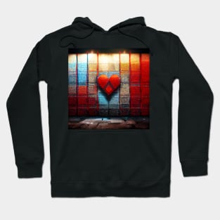 abstract heart, textured red heart Hoodie